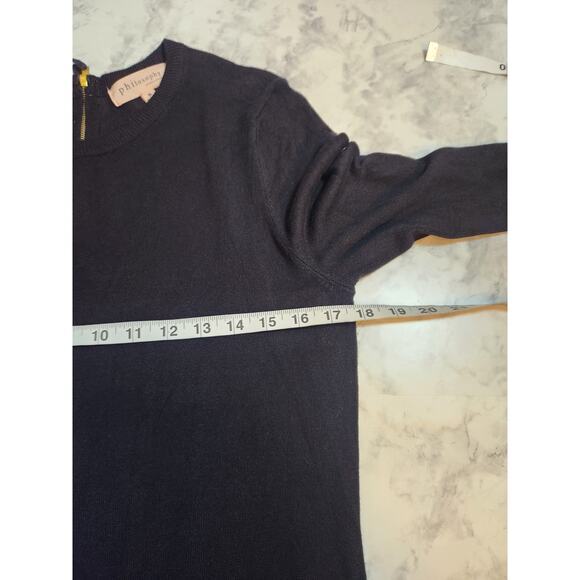 Philosophy Republic Clothing Black Stretch Long‎ Sleeve Pullover Sweater Size M - Picture 5 of 6